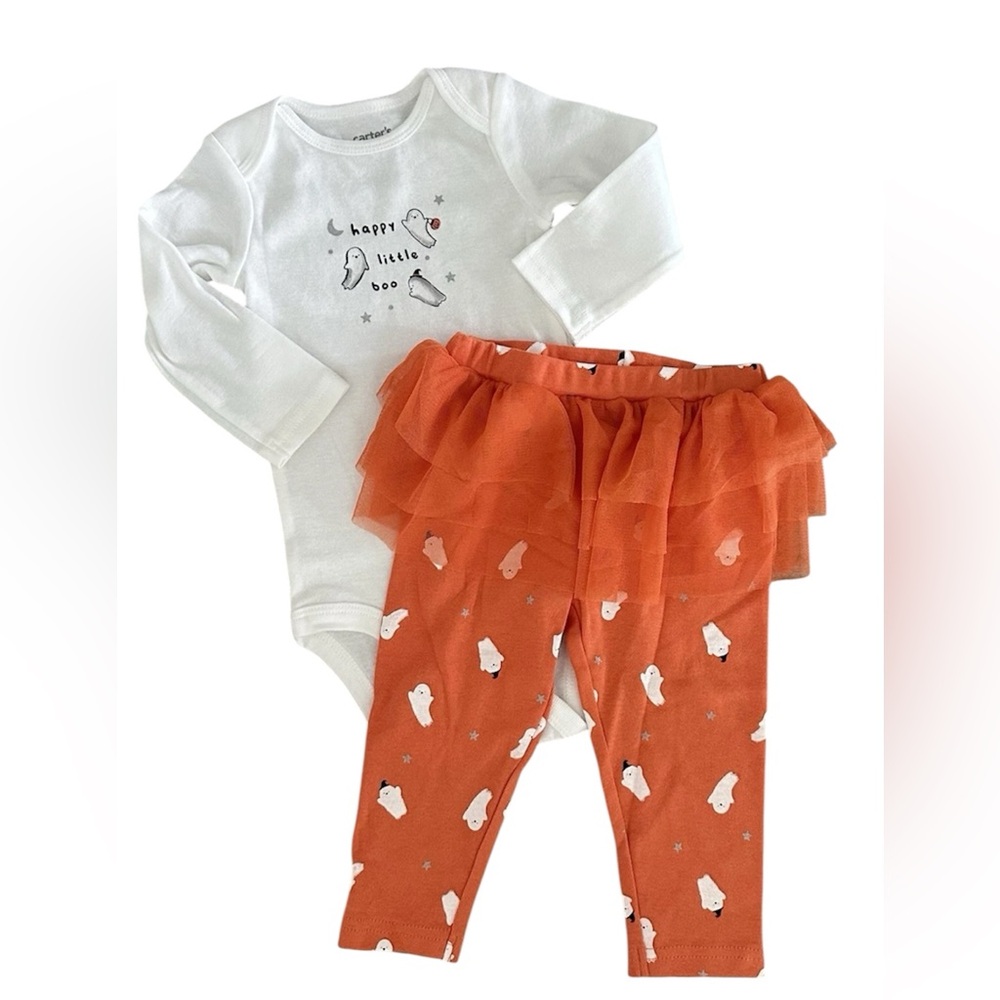 New Carter’s Happy Little Boo Halloween Outfit Tulle Ruffle Girls 6-9 Months